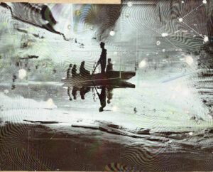 Heide Fasnacht 03. Echo River (Nomadland) 2024 24” x 30” Mixed Media on Wood Panel