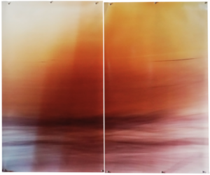 Motiongraph #56 Beacon Channel Dr. at Beach 116th Street Brooklyn, 08:36 AM, May 8th 2017 Diptych: Two Unique Chromogenic Paper Negatives 50″ x 60.5″