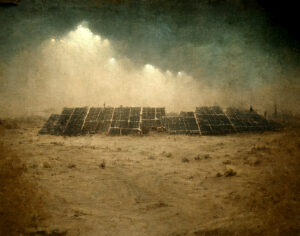 Oliver Wasow Solar Panels at Night 2023 30” x 40” Archival Inkjet on Paper ed. 1/3