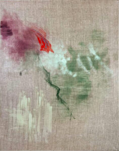 Red Wedge, 2023 Oil on linen, rabbit-skin glue ground 22″ x 26″