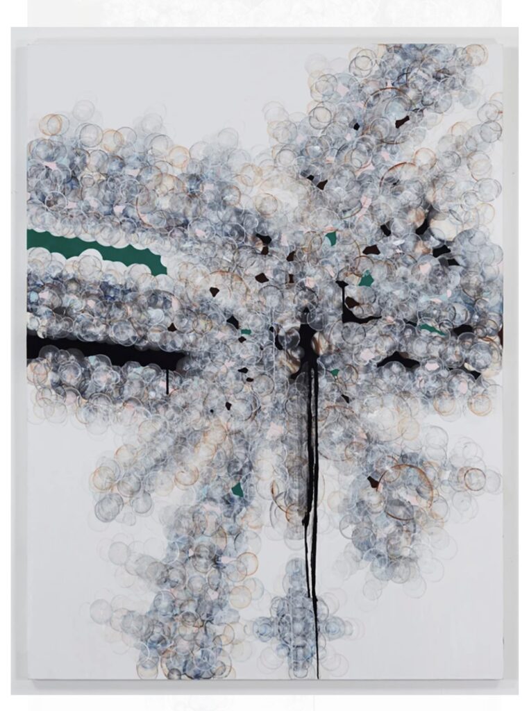 Michael Rodriguez untitled 2014 54x72" acrylic and flocking on canvas