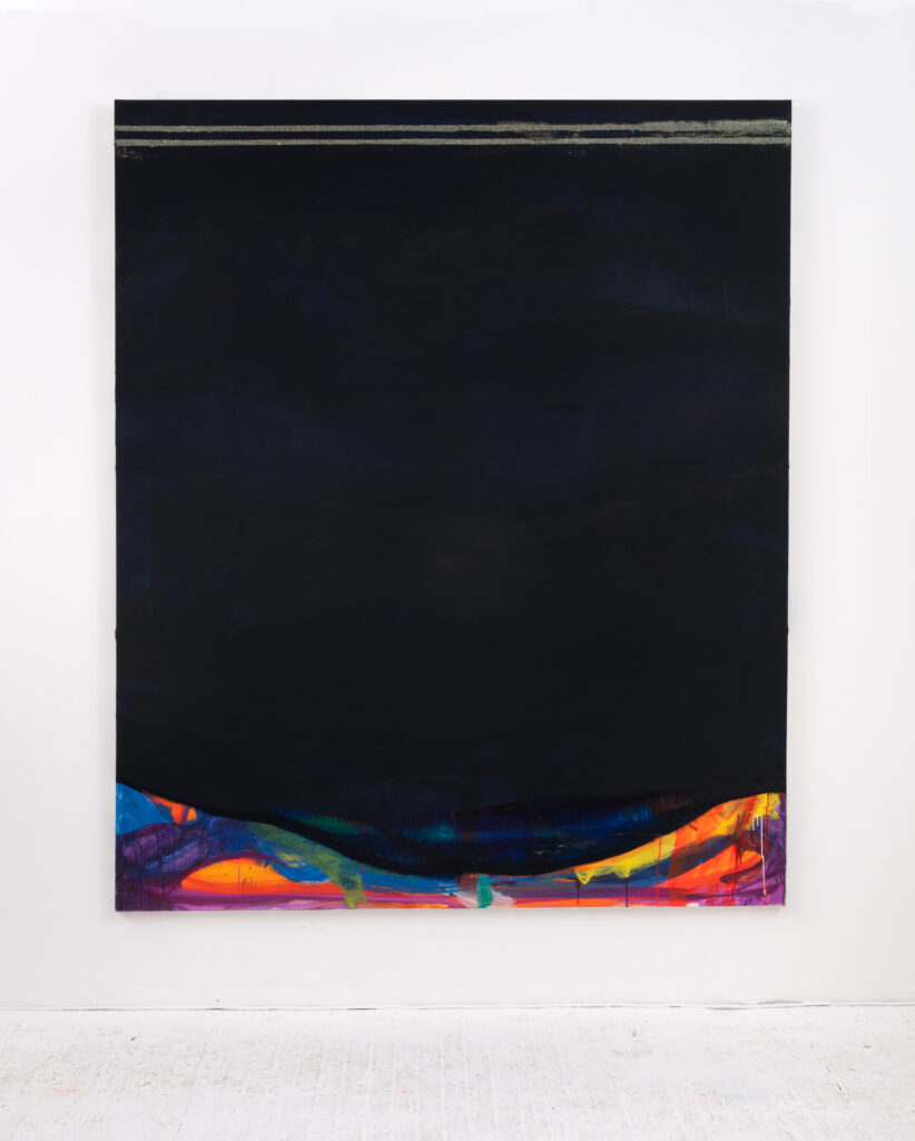 Astrid Dick "Little Black Dress" 84 x 70 in 2023 Oil and glitter on canvas